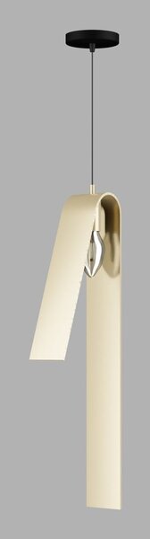 Lampadario nero-oro con paralume in metallo Fold - Squid Lighting
