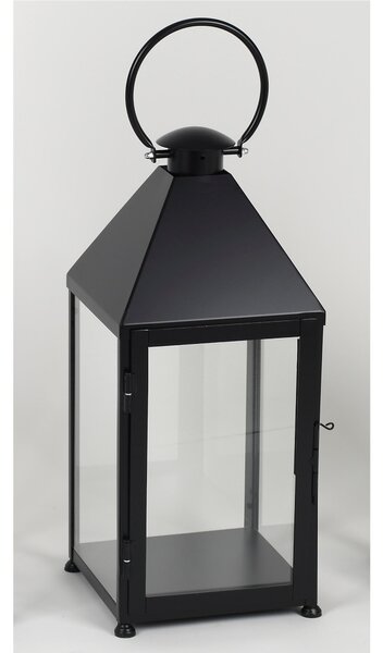 Lanterna classica In ferro Battuto stile Minimalista Dimensioni 30x30xh 70 cm - Adatta ad Ambienti Esterni ed Interni lavorazione artigianale colore Nero Opaco