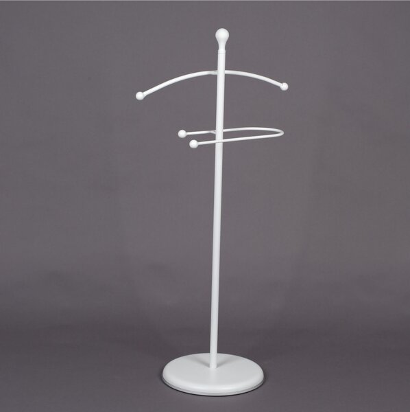 Servomuto appendiabiti in ferro battuto per disporre gli indumenti stile classico Dimensioni 51x32xh 110 cm colore bianco pastello Opaco