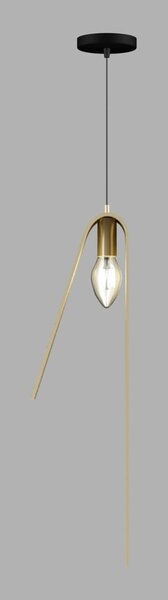 Lampadario nero-oro con paralume in metallo Fold - Squid Lighting