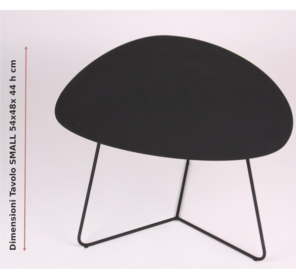 Tavolino da salotto forma ovoidale SMALL design moderno dimensioni 54x48x 44 h cm - peso 6,8 kg Stile moderno colore Nero Pastello