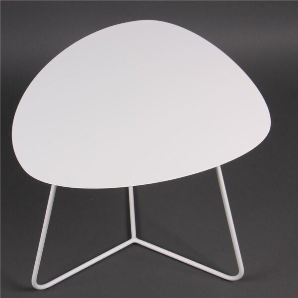 Tavolino da salotto forma ovoidale SMALL design moderno dimensioni 54x48x 44 h cm - peso 6,8 kg Stile moderno colore Bianco Pastello
