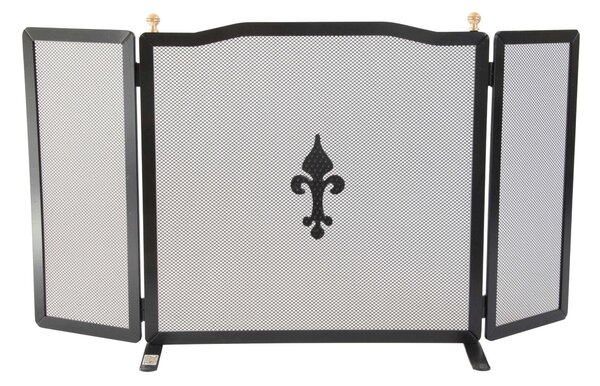 Parascintille in ferro Battuto tre pannelli ONDA Dimensioni 90 x 18 x 50 cm - Peso 6 lavorazione artigianale colore Nero