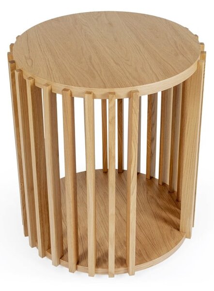 Tavolino in legno di quercia , ø 53 cm Drum - Woodman