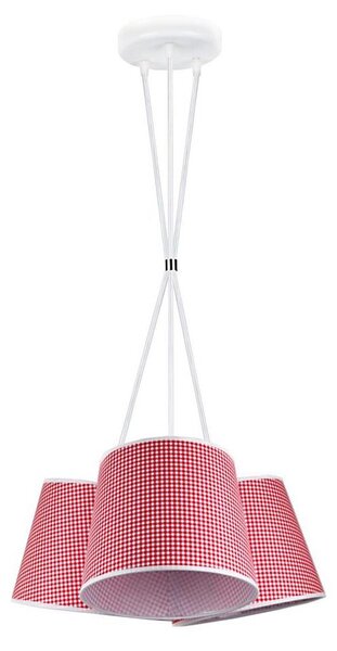 Duolla - Lampadario a sospensione con supporto rigido ROSSA 3xE27/40W/230V diametro 40 cm