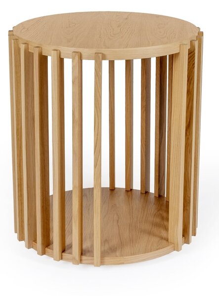 Tavolino in legno di quercia , ø 53 cm Drum - Woodman