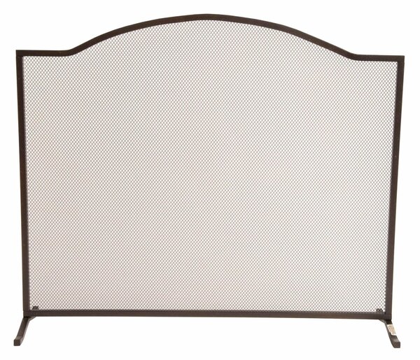Parascintille in ferro Battuto telaio dal profilo ondeggiante TRENTO 70 Dimensioni 70x15x h 51 cm - Peso 2,4 lavorazione artigianale colore ruggine