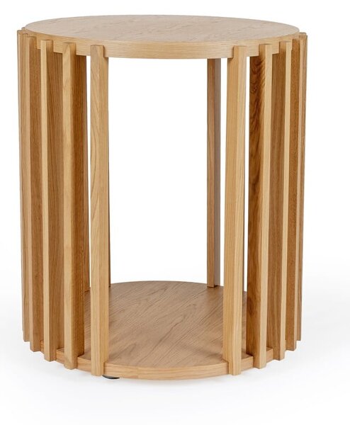 Tavolino in legno di quercia , ø 53 cm Drum - Woodman