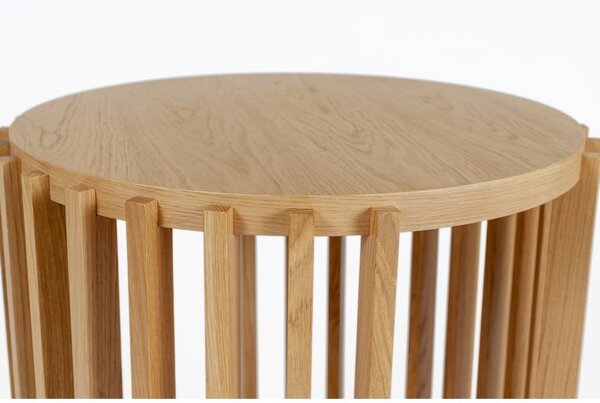 Tavolino in legno di quercia , ø 53 cm Drum - Woodman
