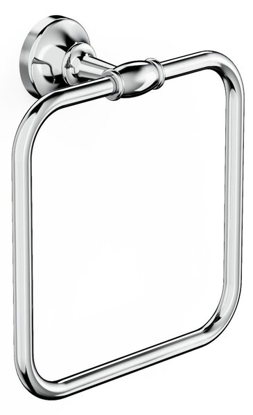Portasalviette ad anello forma quadrata Cromato Collezione 900 Dimensione dimensioni 21,2x8,4x h 23,2 cm in acciaio inox stile moderno cromo