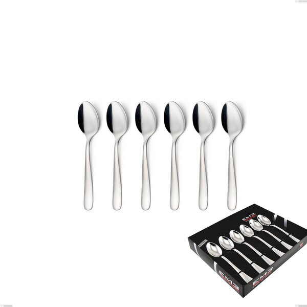 Confezione vetrina 6 pezzi caff� Beta, 18.10 (AISI304), spessore 4mm, finitura inox lucido a specchio