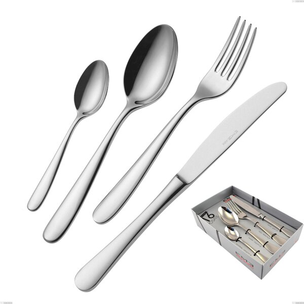 Confezione vetrina 16 pezzi Beta, 18.10 (AISI304), spessore 4mm, finitura inox lucido a specchio