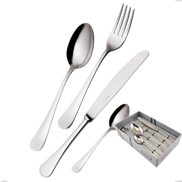 Confezione vetrina 16 pezzi Milano inox 18/10 , Acciaio inox 18/10 (AISI304) lucido a specchio, spessore 2,5 mm
