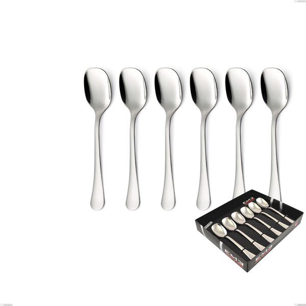 Confezione vetrina 6 pezzi gelato Milano inox 18/10 , Acciaio inox 18/10 (AISI304) lucido a specchio, spessore 2,5 mm