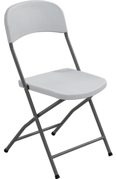Sedia Pieghevole multiuso in Polietilene ed telaio in acciaio verniciato set da 4 pz Dimensioni 43x43xh83 cm -peso 3,6 kg colore bianco