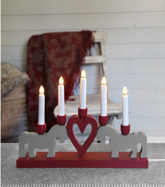 Decorazione luminosa rossa natalizia Leksand - Star Trading