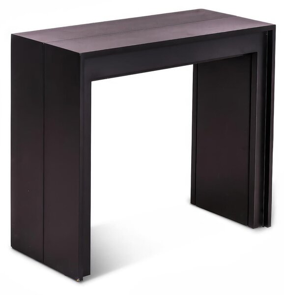 Consolle Allungabile Pinocchio Kitchen & Living 90x42,5 302,5xH76 cm, Nero Antigraffio, Top in MDF Laccato, Allunghe in Melaminico