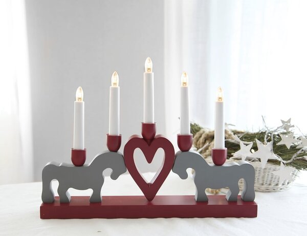 Decorazione luminosa rossa natalizia Leksand - Star Trading