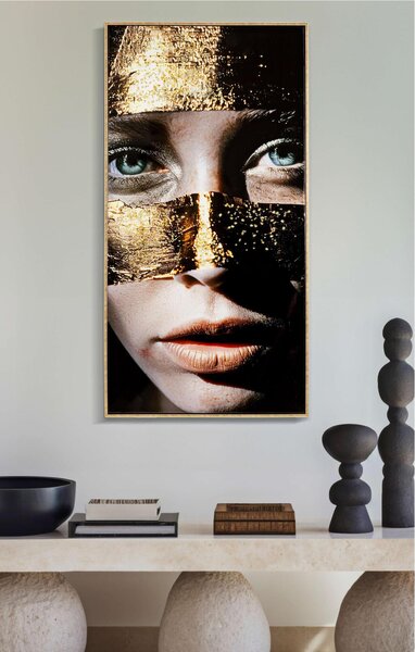 Dipinto su tela completo di telaio in legno e cornice NAIROBI LACQUERED Dimensione 54x4x h 102 cm telo in plastica multicolor