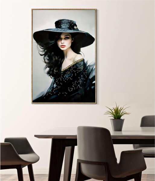 Dipinto su tela completo di telaio in legno e cornice DORI LACQUERED Dimensione 62x4x h 92 cm telo in plastica multicolor