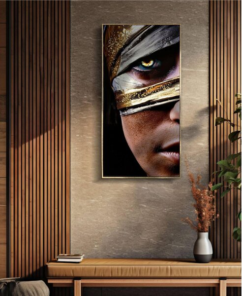Dipinto su tela completo di telaio in legno e cornice NAIROBI LACQUERED Dimensione 52x4x h102 cm telo in plastica multicolor