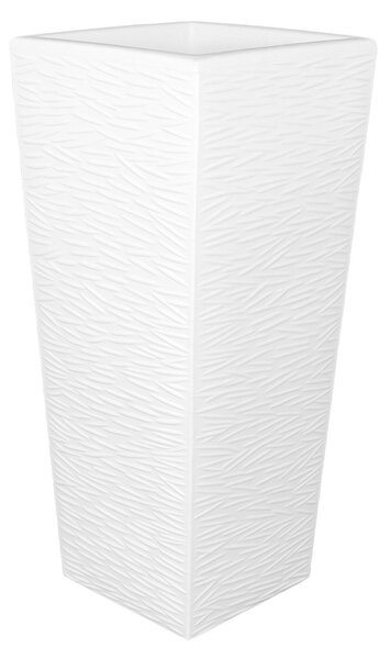 Porta vaso Vaso in polietilene EGIZIO rustico 32x22x53 cm ideale per arredare al meglio sia un ambiente interno che esterno Bianco Latte