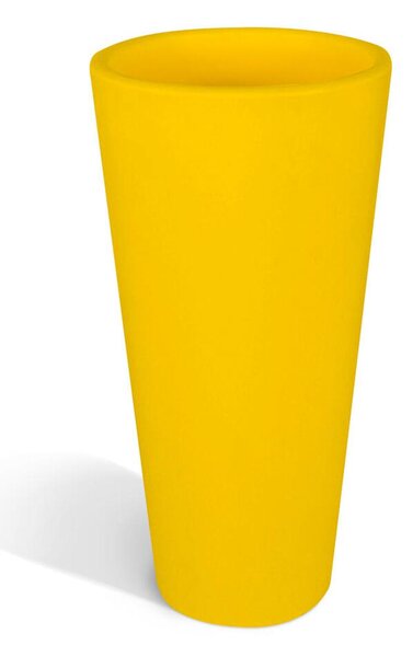 Portavaso alto in polietilene GOTICO liscio 110 cm ideale per interno ed esterno diametro superiore 50,5 cm inferiore 43 cm colore Giallo
