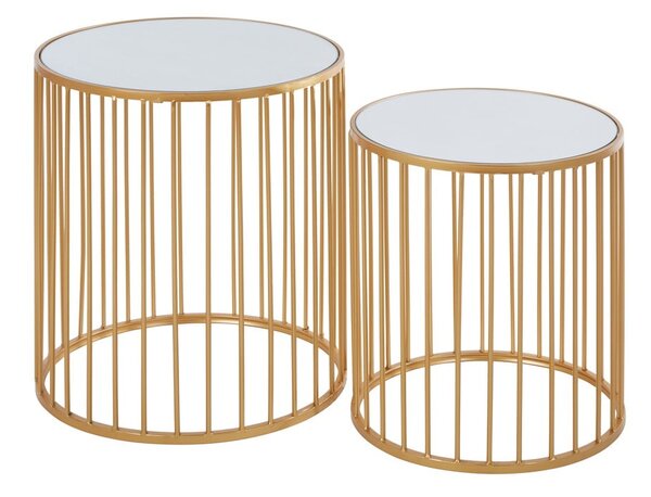 Tavolini da salotto rotondi con piano in vetro in set di 2 pezzi Avantis - Premier Housewares