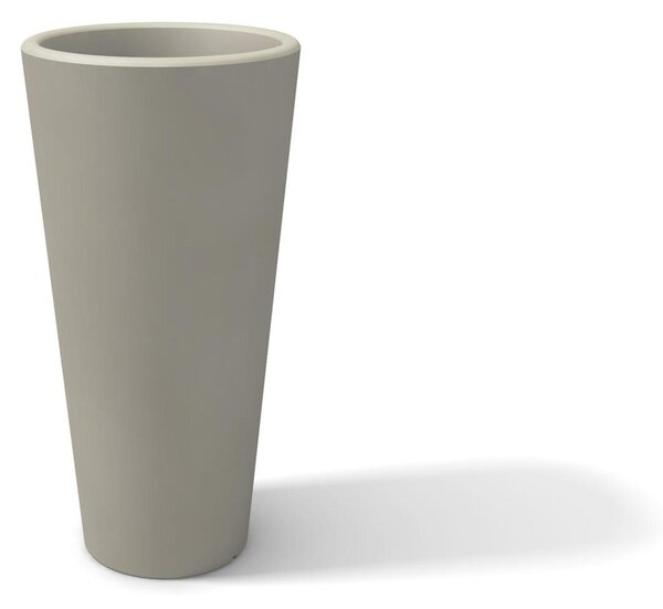 Portavaso alto in polietilene GOTICO liscio 110 cm ideale per interno ed esterno diametro superiore 50,5 cm inferiore 43 cm colore Tortora