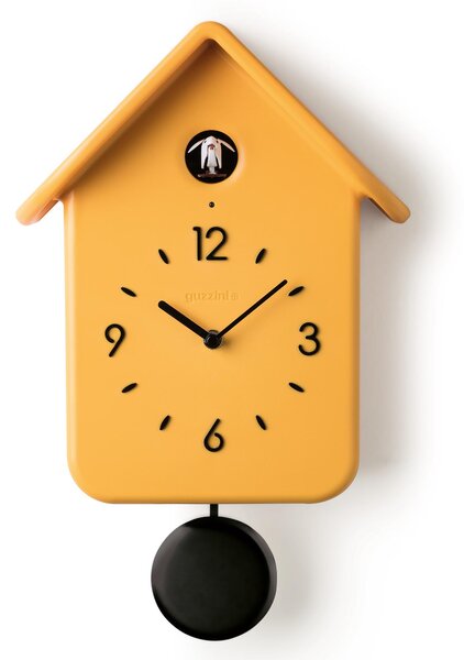 Orologio da Parete a Cuc� QQ 24,8x12xh39 cm - con pendolo removibile colore giallo