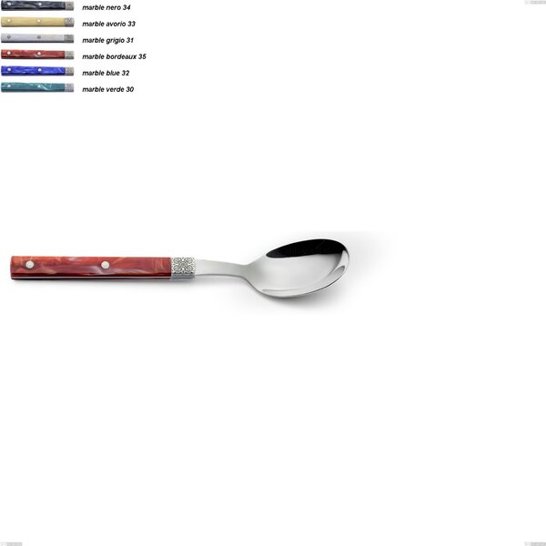 Cucchiaino caff� boheme, Acciaio inox (Aisi 304) ghiera incisa con decoro classico e finitura argentata, lunghezza 146 mm