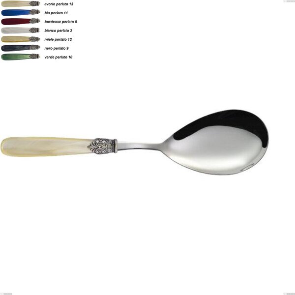 Pala riso georgian, Acciaio 18/10 AISI 304 Lucido manicatura acrilico perlato, lunghezza 271 mm