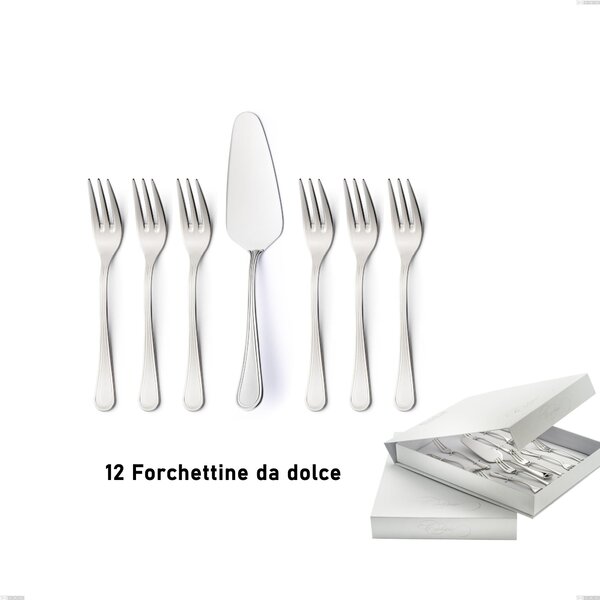 Confezione a libro 13 pezzi, forchettine pi� paletta dolce Impero, ACCIAIO INOX 18.10(AISI304), spessore 2.5 MM