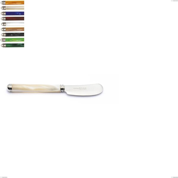 Spalmaburro piccolo Linea Perlato, Acciaio inox 18/10 (AISI304) Lunghezza 148 mm manico in ABS doppia ghiera lavabili in lavastoviglie