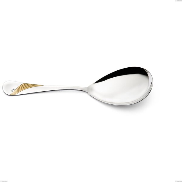 Pala riso Milano Inciso Oro , 18/10 (AISI304) finitura inox lucido e oro Acciaio lucido e oro , spessore 2,5 mm mm, lunghezza 257 mm