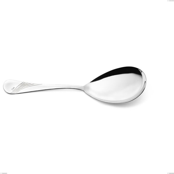 Pala riso Milano Inciso , 18/10 (AISI304) acciaio inox Lucido Acciaio lucido finitura a specchio , manico inciso, spessore 2,5 mm mm, lunghezza 257 mm