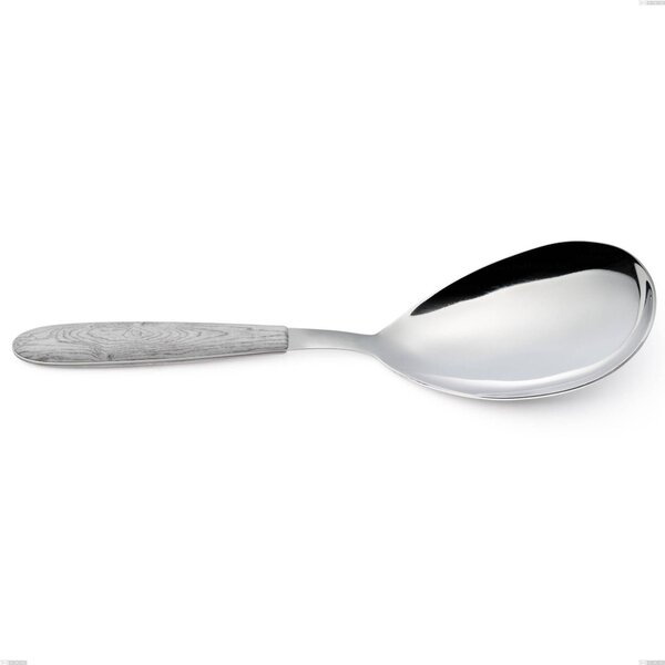 Pala riso vero betulla, acciaio 18.0, manicatura pbt sublimato acciaio lucido, lunghezza 260 mm