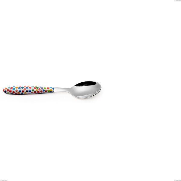 Cucchiaino caff� vero coriandoli, acciaio 18.0 nickel free, manicatura pbt sublimato acciaio lucido, lunghezza 140.00 mm