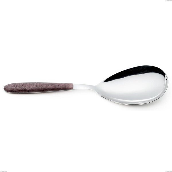 Pala riso vero noce, acciaio 18.0 nickel free, manicatura pbt sublimato acciaio lucido, lunghezza 260 mm