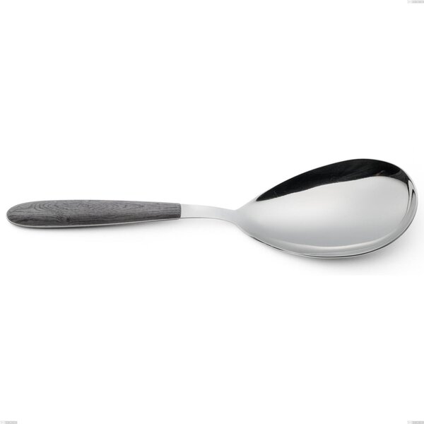 Pala riso vero olmo grigio, acciaio 18.0 nickel free, manicatura pbt sublimato acciaio lucido, lunghezza 260 mm