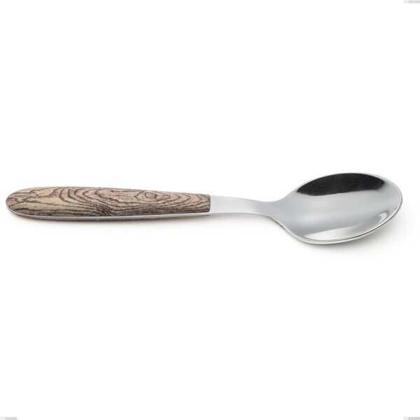 Cucchiaino caff� vero larice, acciaio 18.0 nickel free, manicatura pbt sublimato acciaio lucido, lunghezza 140 mm