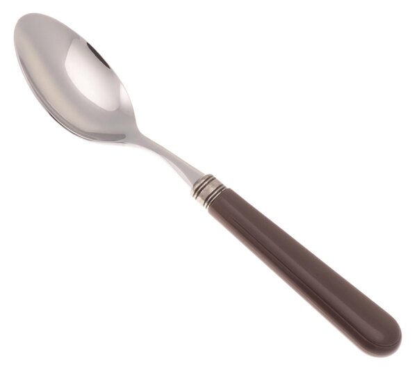 Cucchiaino da Caff� MISTRAL Set di 6 Pezzi in acciaio 18.10 Lunghezza 16,5 cm manico in PPL con ghiera lavabile in lavastoviglie Marrone
