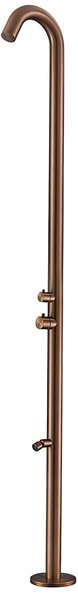 Doccia da Giardino esterno QUARTU- Dimensioni 26x37x h 222,9 cm con Miscelatore e LAVAPIEDI da esterno In Acciaio Inox 316 L QUARTU-ORO ROSA