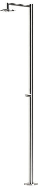 Doccia Esterna Acqua Fredda INOX-POLIFEMO con temporizzatore Unisce Mito e Design: 1 Soffioni Per Uso Dimensioni 28x58x h 237 cm In Acciaio Inox 316l
