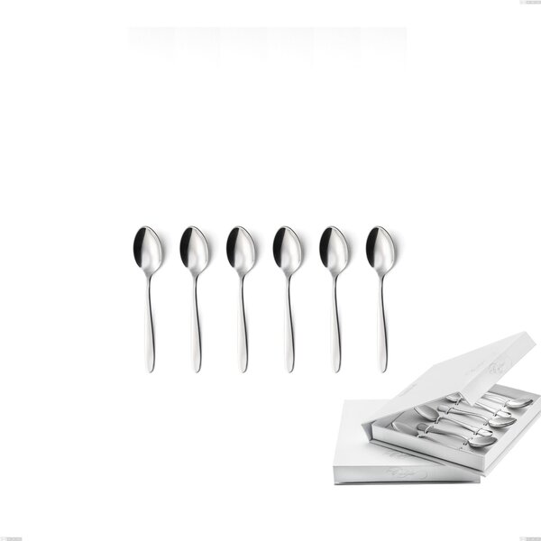 Confezione a libro 6 pezzi cucchiaino moka armonia, Acciaio inox Aisi 304 lucido, spessore 3 mm