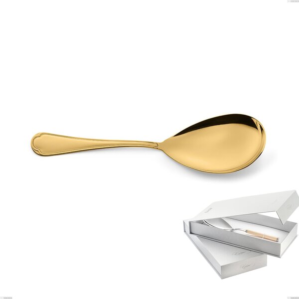 Confezione a libro 1 pezzo pala riso Domus Gold, Acciaio 18/10, spessore 3 mm