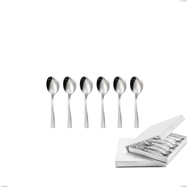 Confezione a libro 6 pezzi cucchiaino moka doram, Acciaio inox Aisi 304 lucido, spessore 2.5 mm