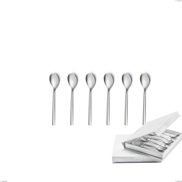 Confezione a libro 6 pezzi cucchiaino moka Fashion sabbiato , 18/10 (AISI304) , spessore 3 mm