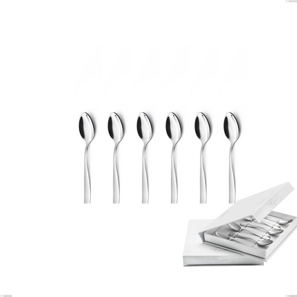 Confezione a libro 6 pezzi cucchiaino moka Infinity acciaio lucido 2,5 mm, 18/10 (AISI304) , spessore 2,5 mm
