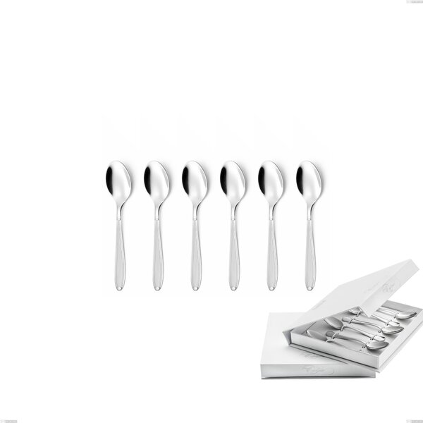 Confezione a libro 6 pezzi cucchiaino moka Kappa Sabbiato, 18/10 (AISI304) , spessore 2,5 mm